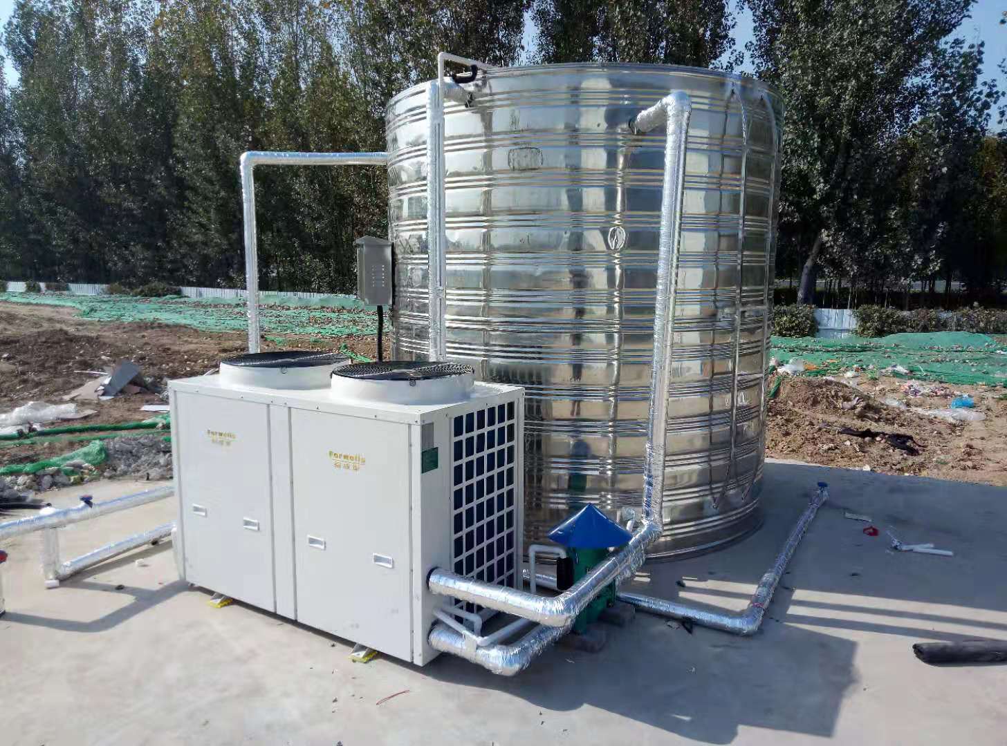 本公司簽約中國建筑**工程局熱水系統(tǒng)，安裝完畢！